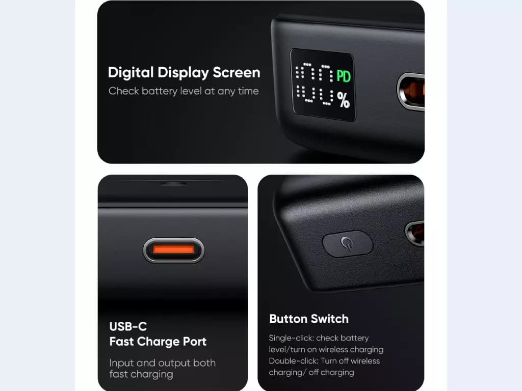پاور بانک وایرلس مگنتی مک دودو Mcdodo MC-510 power magnetic 10000mah 20W — تصویر ۷