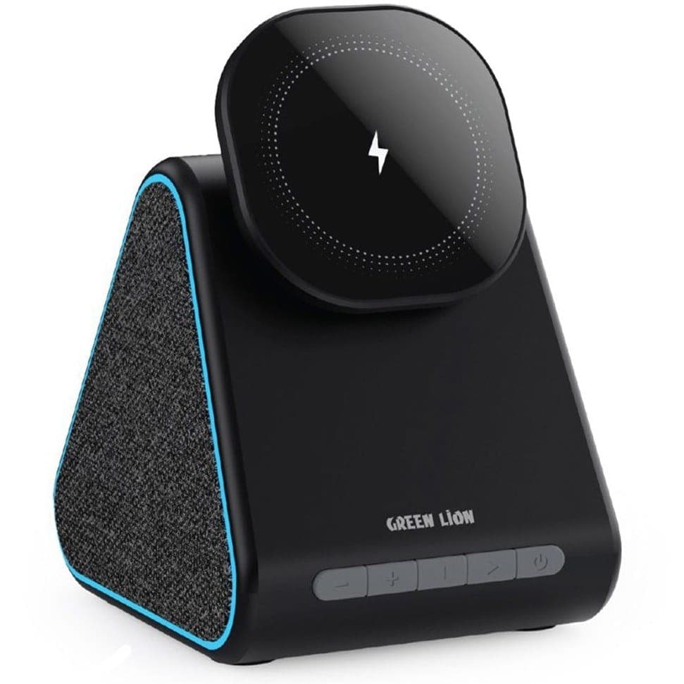 شارژر وایرلس گرین لاین مدل Green lion GNMGT15WSP mag trio/speaker/charger/stand — تصویر ۵