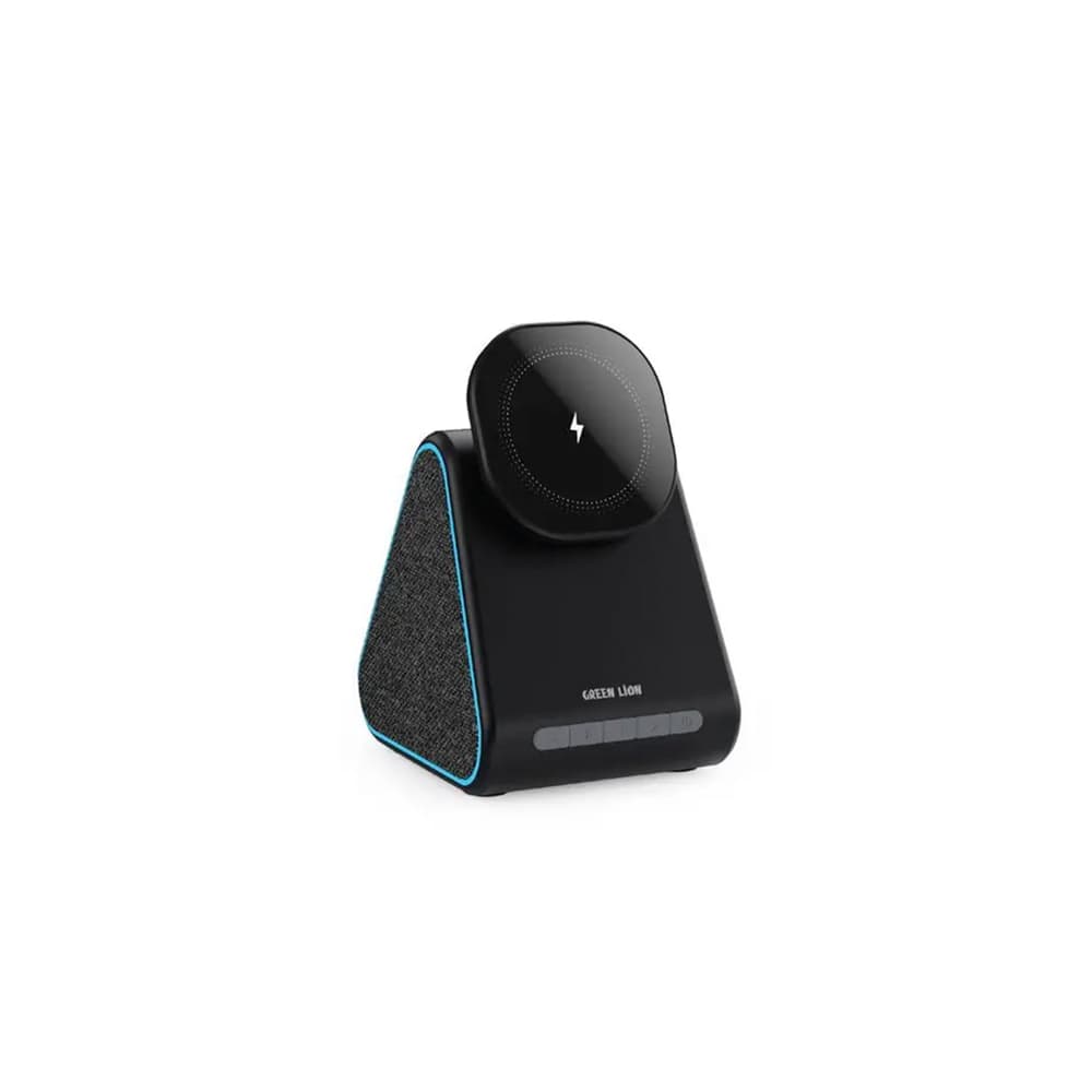 شارژر وایرلس گرین لاین مدل Green lion GNMGT15WSP mag trio/speaker/charger/stand — تصویر ۲