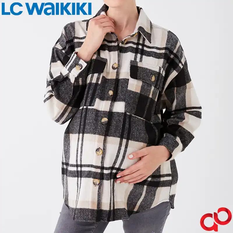 شومیز آستین بلند زنانه ال سی وایکیکی LC Waikiki مدل شطرنجی — تصویر ۵