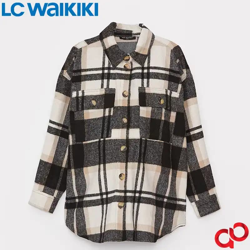 شومیز آستین بلند زنانه ال سی وایکیکی LC Waikiki مدل شطرنجی