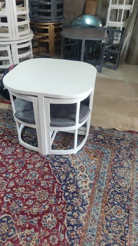 میزوصندلی ناهارخوری چوبی ۴نفره مربع — تصویر ۷