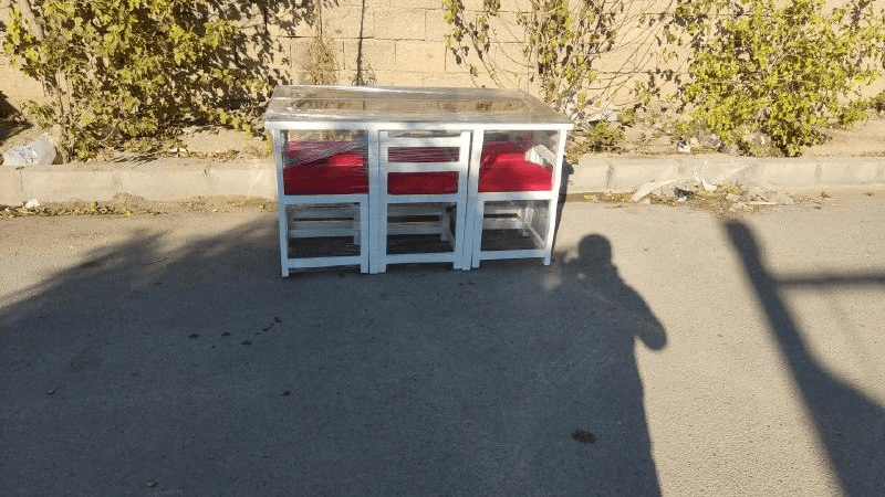 میزوصندلی ناهارخوری چوبی ۶ نفره مستطیل کم جا