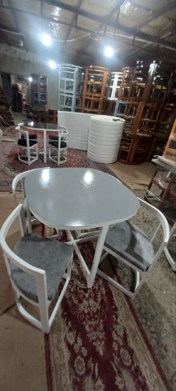 میزوصندلی۴ نفره ناهار خوری چوبی مربع کمجا