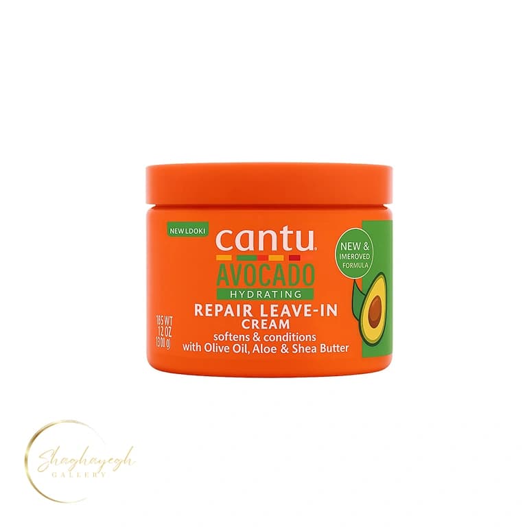 کرم ترمیم‌کننده و آبرسان مو بیرون حمام آووکادو کانتو 340 گرم Cantu Avocado Hydrating Repair Leave-In Cream