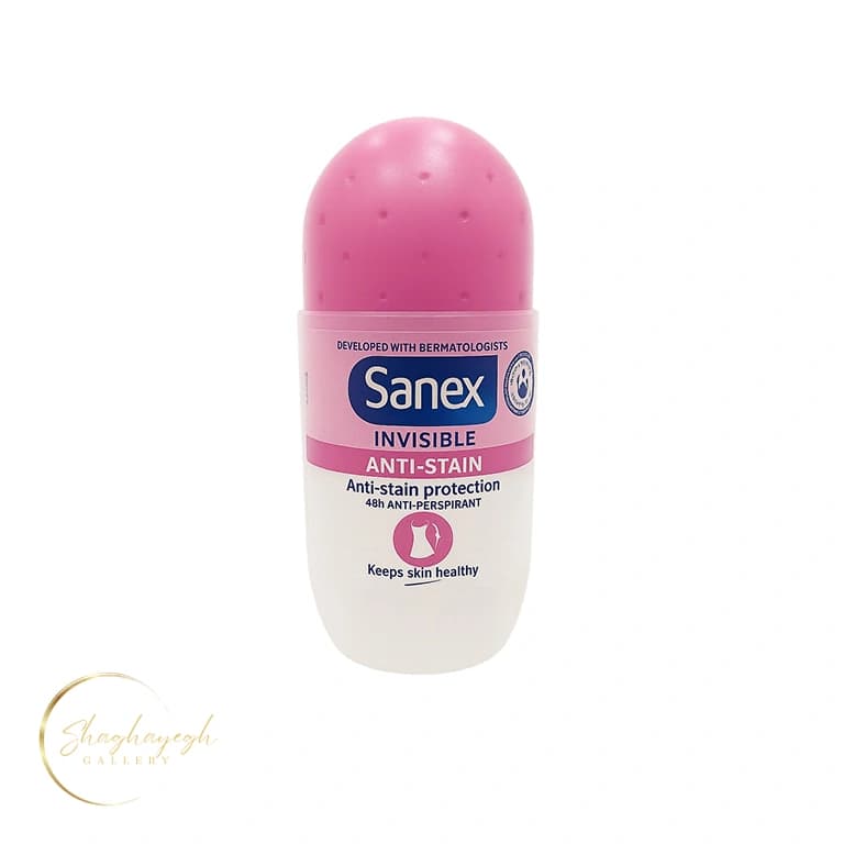 مام رول ضدتعریق نامرئی ضدلک سانکس ۵۰ میل Sanex Dermo Invisible Anti-Stain Roll-On Deodorant — تصویر ۳