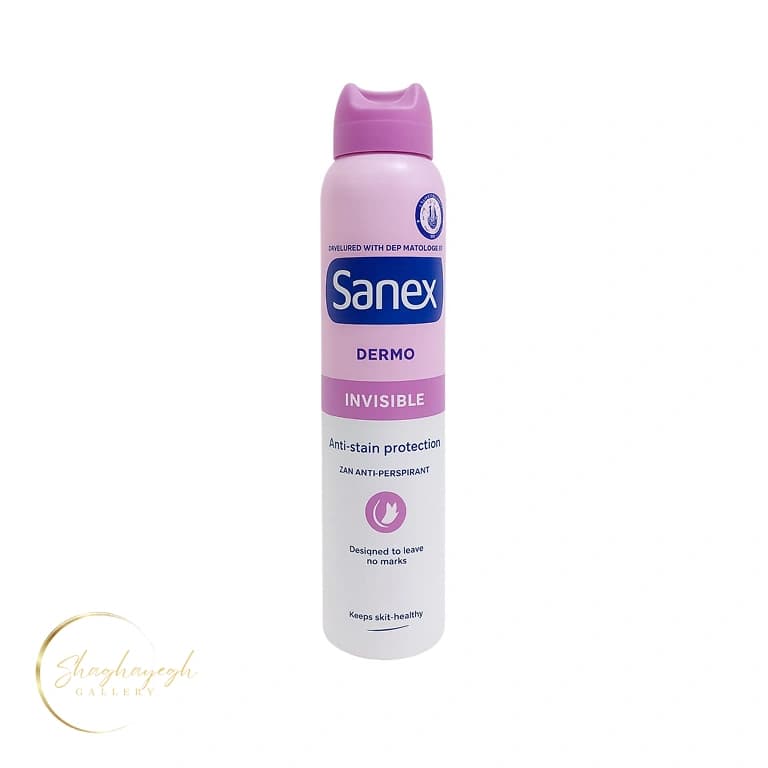 اسپری ضدتعریق 24 ساعته بدون لک سانکس 200 میل Sanex Dermo Invisible Anti-stain 24h Anti-perspirant
