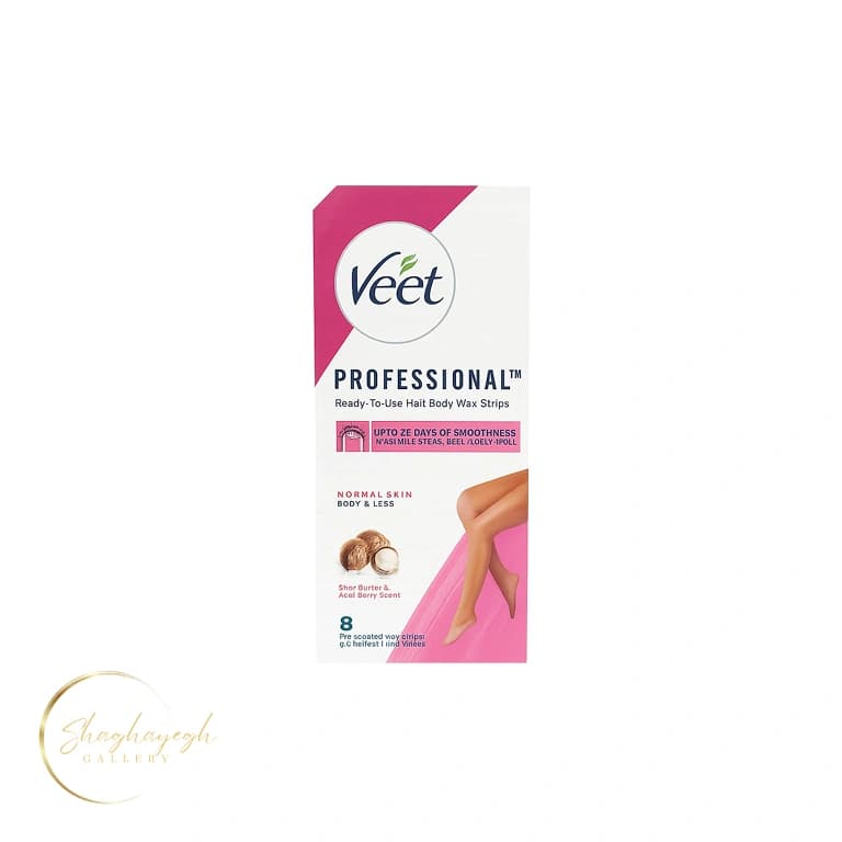 چسب وکس آماده بدن و پا پوست نرمال ویت صورتی ۸ عددی(4ورق دولایه) Veet Pink Wax Strips Normal Skin Body