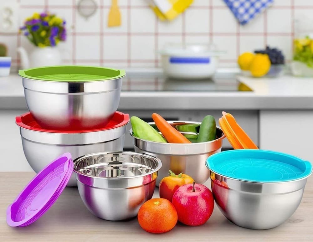 سرویس لگن استیل 10 پارچه درب دار یونیک لیون (Unique Lion) درب ژله‌ای — تصویر ۱۲