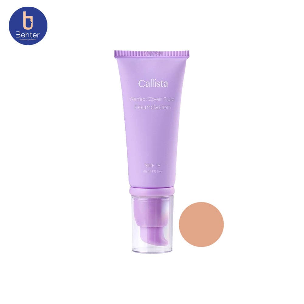 کرم پودر فلوئیدی پرفکت کاور کالیستا شماره3 Callista Perfect Cover Fluid Foundation No3