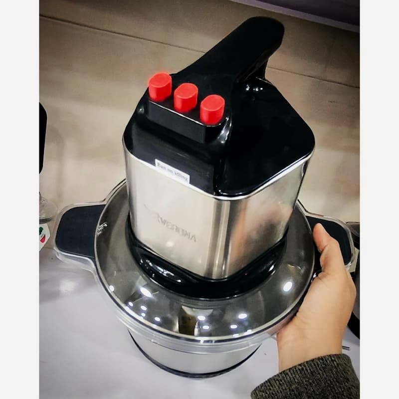 خردکن 6 لیتری ورونا مدل WEMM999 | 1800 وات، کاسه استیل، 3 سرعته، 24 ماه ضمانت — تصویر ۵