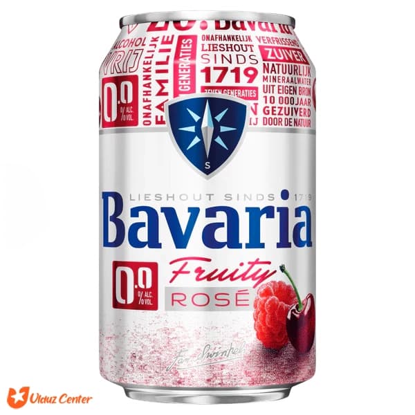 آبجو بدون الکل Bavaria با طعم میوه های قرمز 330 میل