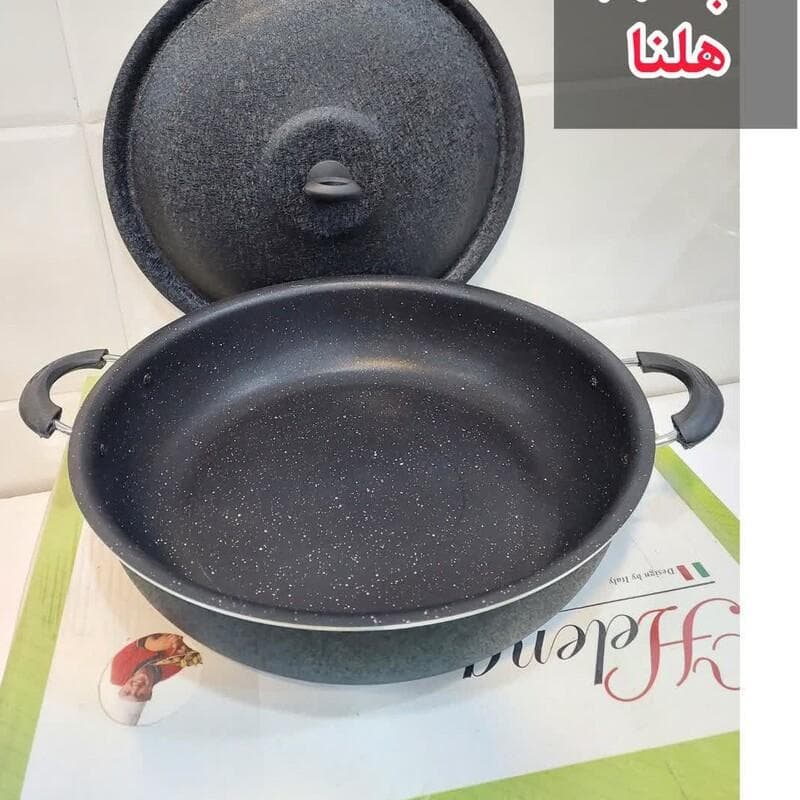 تابه گرانیتی سایز 34 هلنا با درب فلزی | مناسب 12 تا 15 نفر — تصویر ۱۱