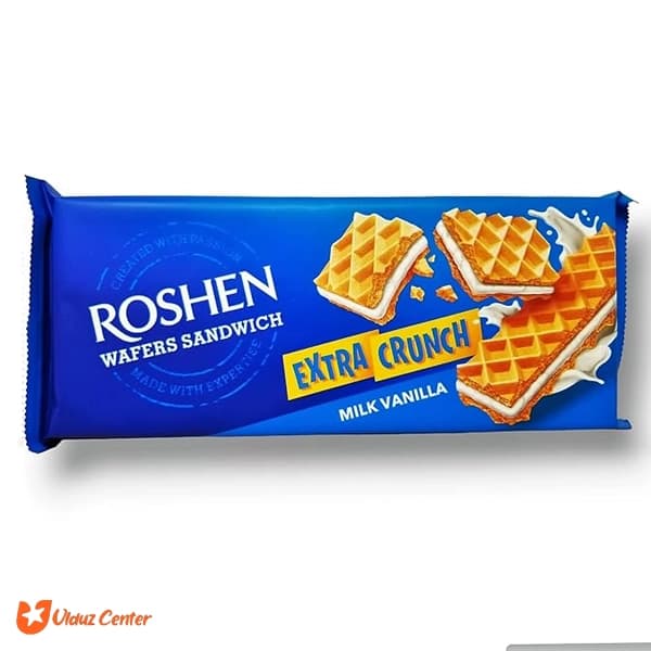 ویفر ساندویچی روشن مدل Extra Crunch با طعم وانیل 142 گرم