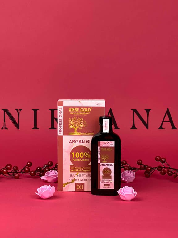 روغن آرگان 100% برند رزگلد ROSE GOLD — تصویر ۴