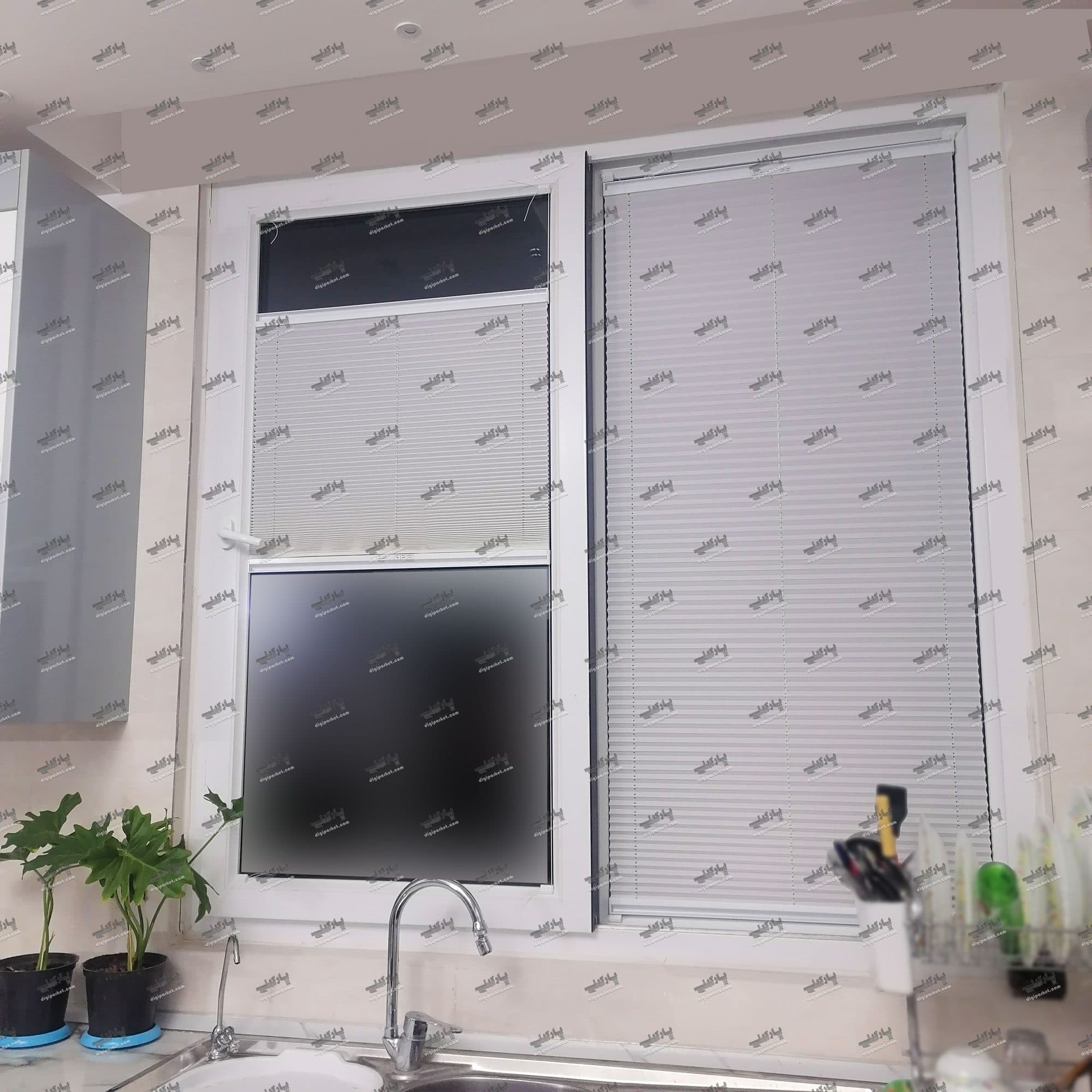 پرده پلیسه دستی پشت دری دوطرفه در 4 رنگ مخصوص پنجره‌های کشویی — تصویر ۴