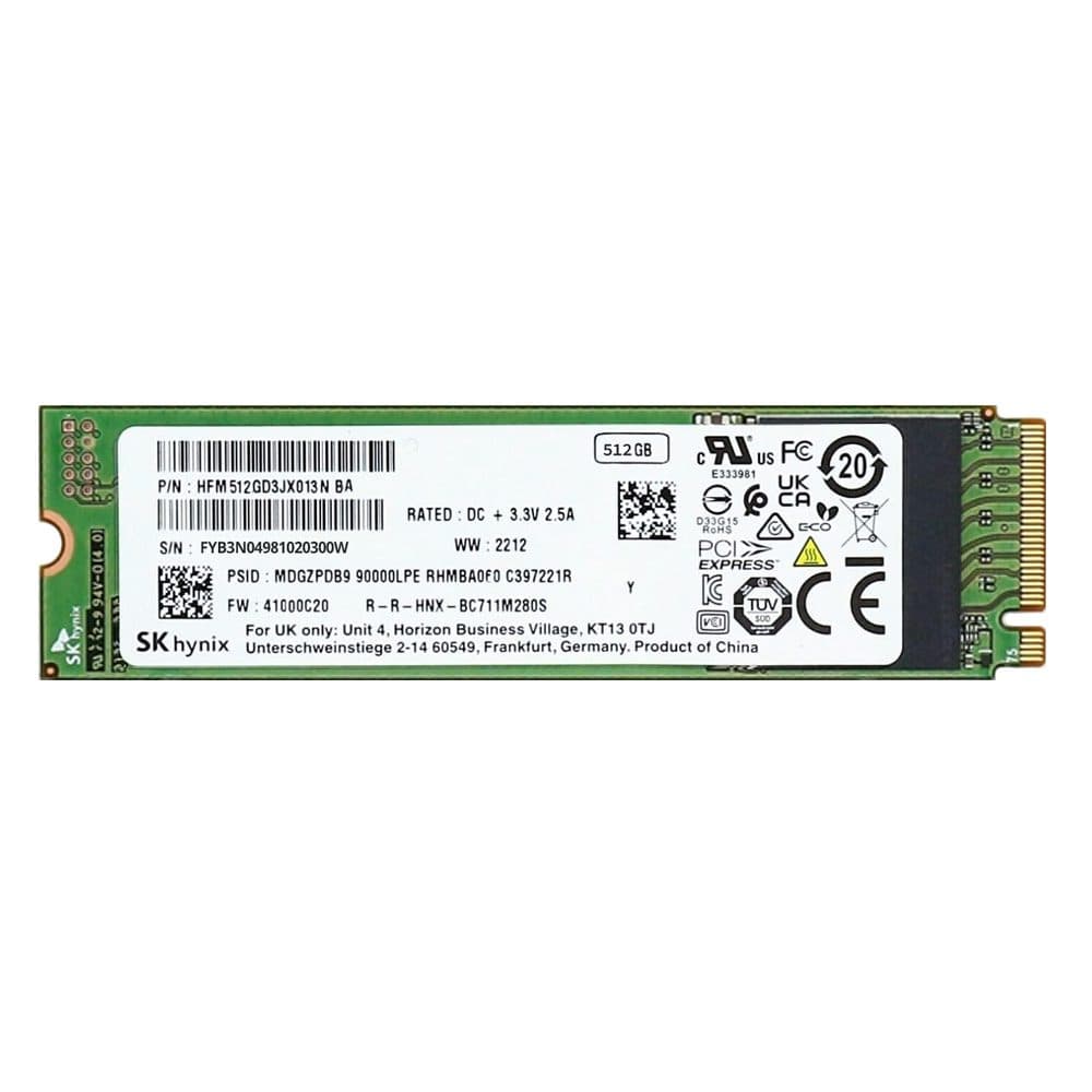 اس اس دی اینترنال هاینیکس M2 2280 NVMe مدل BC711 ظرفیت 512 گیگابایت