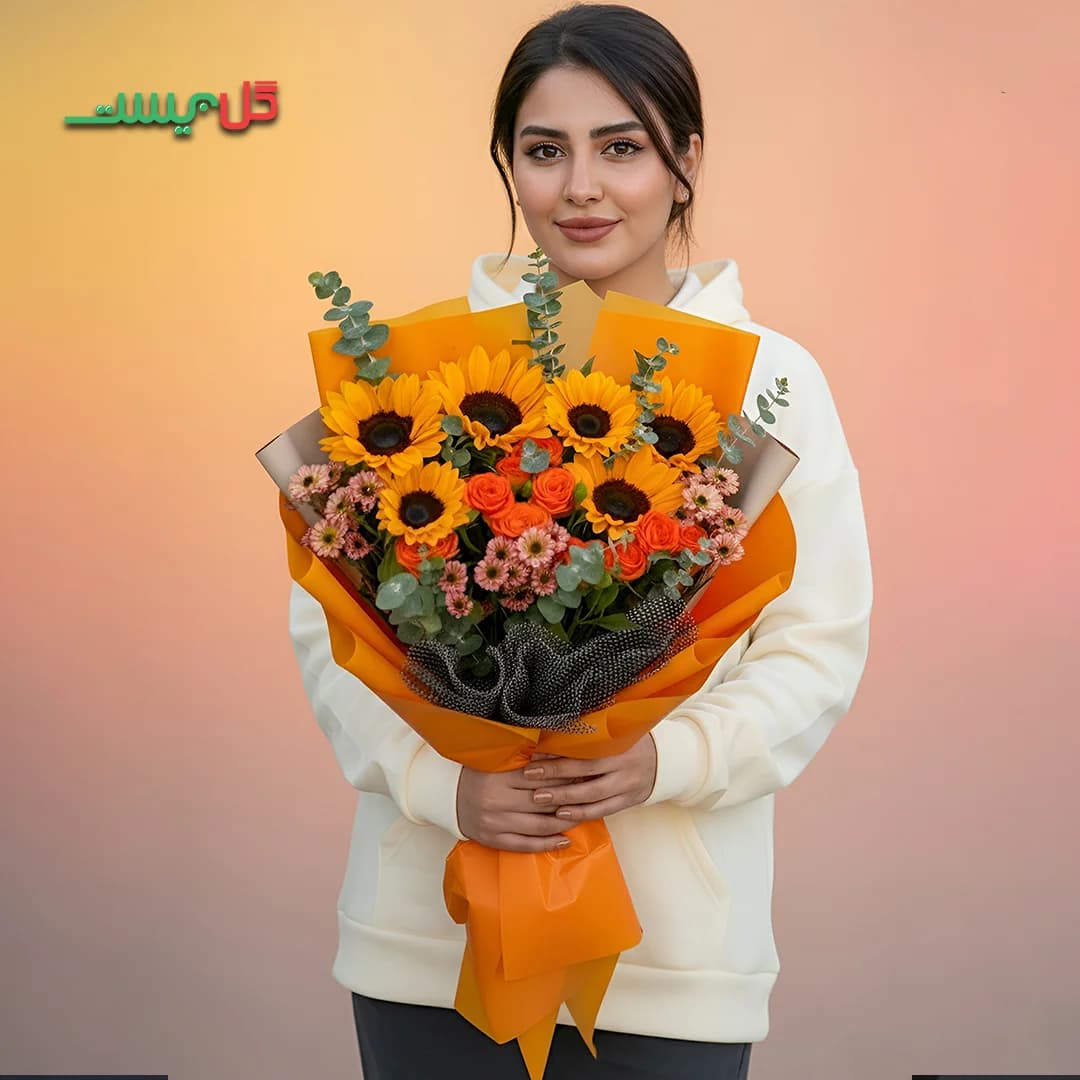 دسته گل مدل خورشید – گل فروشی آنلاین گل بیست — تصویر ۲
