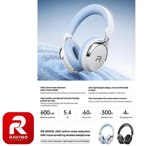 هدفون بی‌سیم ریمکس مدل Remax RB-920HB ANC — تصویر ۵