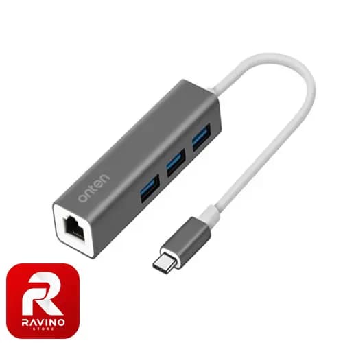 هاب USB-C اونتن مدل OTN-95226 (USB + LAN) — تصویر ۳