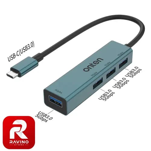 هاب USB-C اونتن با 4 پورت مدل OTN-9596 — تصویر ۵