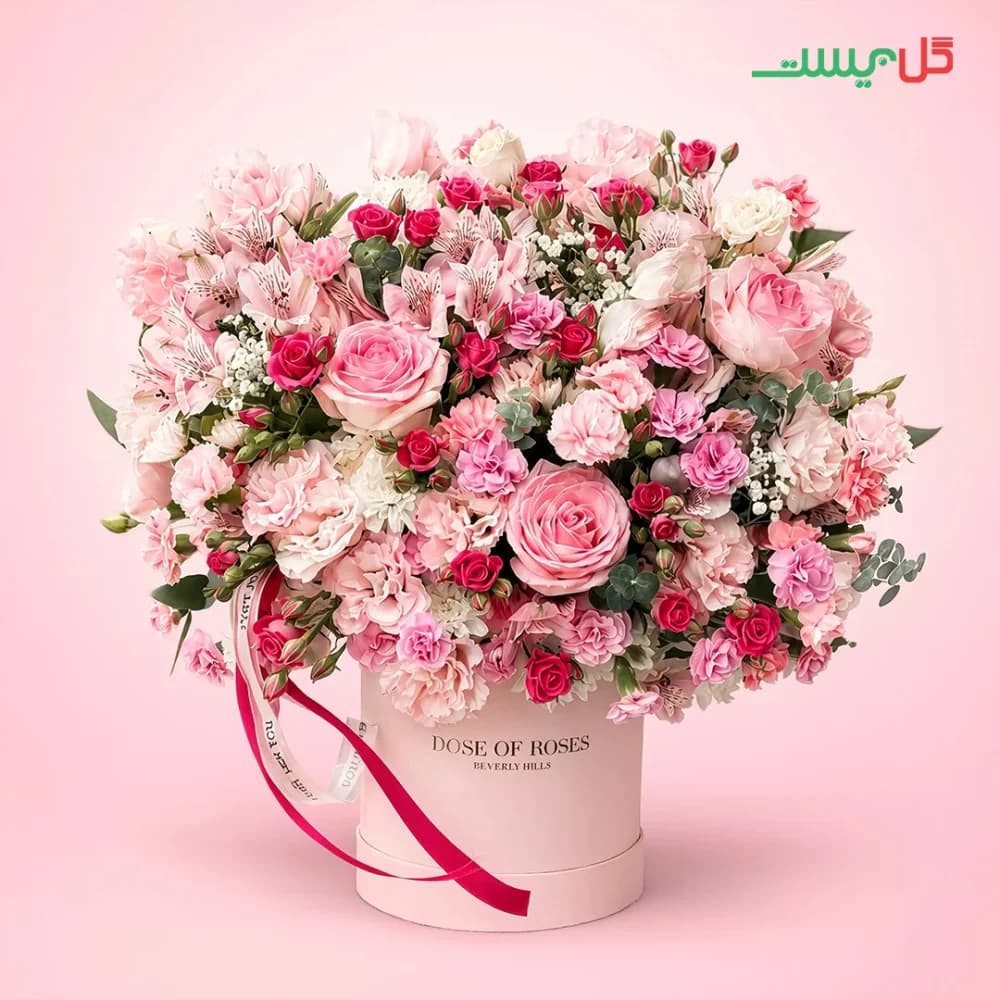 باکس گل آوا | گل‌آرایی صورتی | گل فروشی آنلاین گل بیست — تصویر ۵