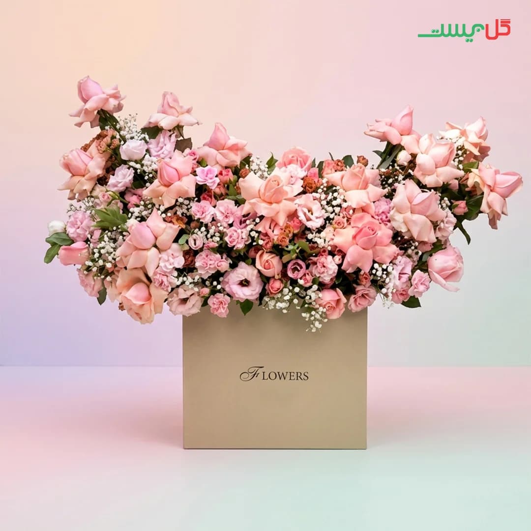 باکس گل پگاه | رزهای صورتی | گل فروشی آنلاین گل بیست