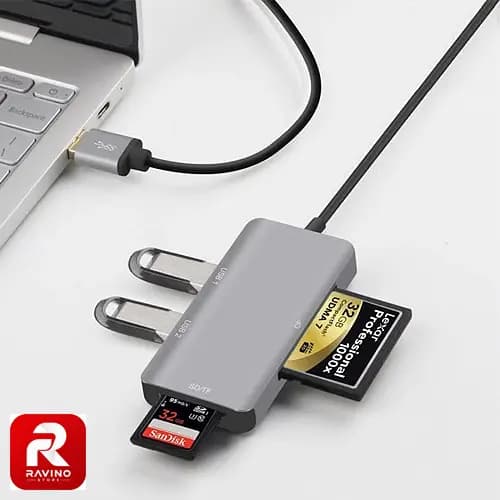 هاب USB 3.0 و کارت‌خوان 5 پورت اونتن 8107 — تصویر ۶