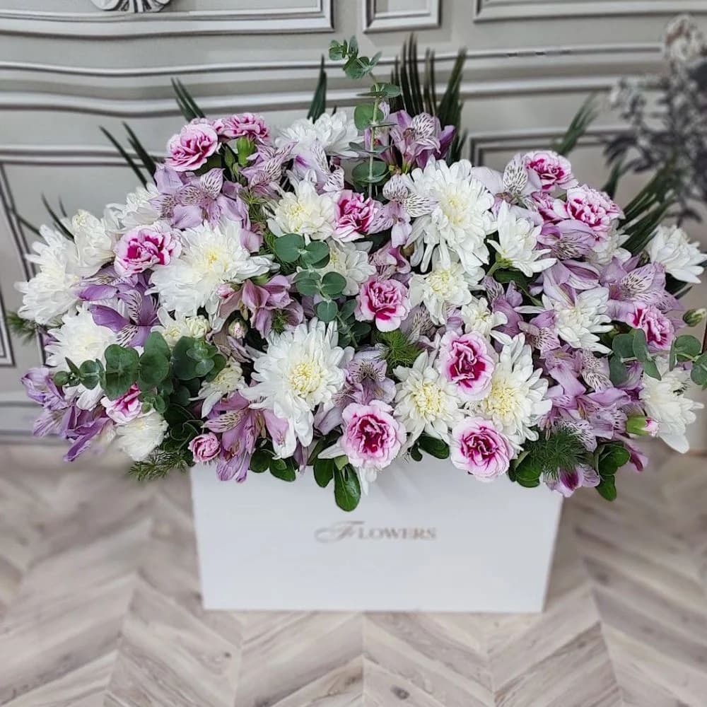 باکس گل ترکیبی داوودی – آژار گل