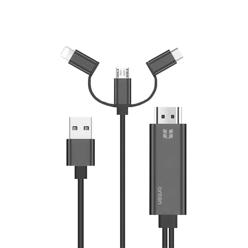 کابل تبدیل سه کاره HDMI به لایتنینگ/microUSB/USB-C اونتن 7537A — تصویر ۲