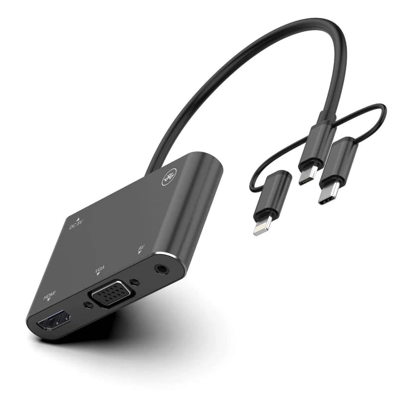 مبدل microUSB/ لایتنینگ/ USB-C به HDMI/VGA/AV اونتن مدل OTN-7585b — تصویر ۴