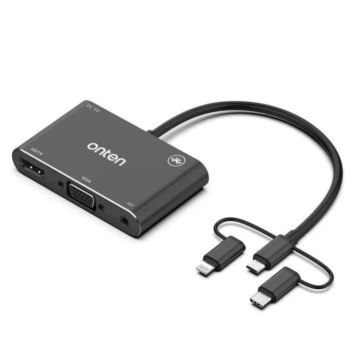 مبدل microUSB/ لایتنینگ/ USB-C به HDMI/VGA/AV اونتن مدل OTN-7585b — تصویر ۲