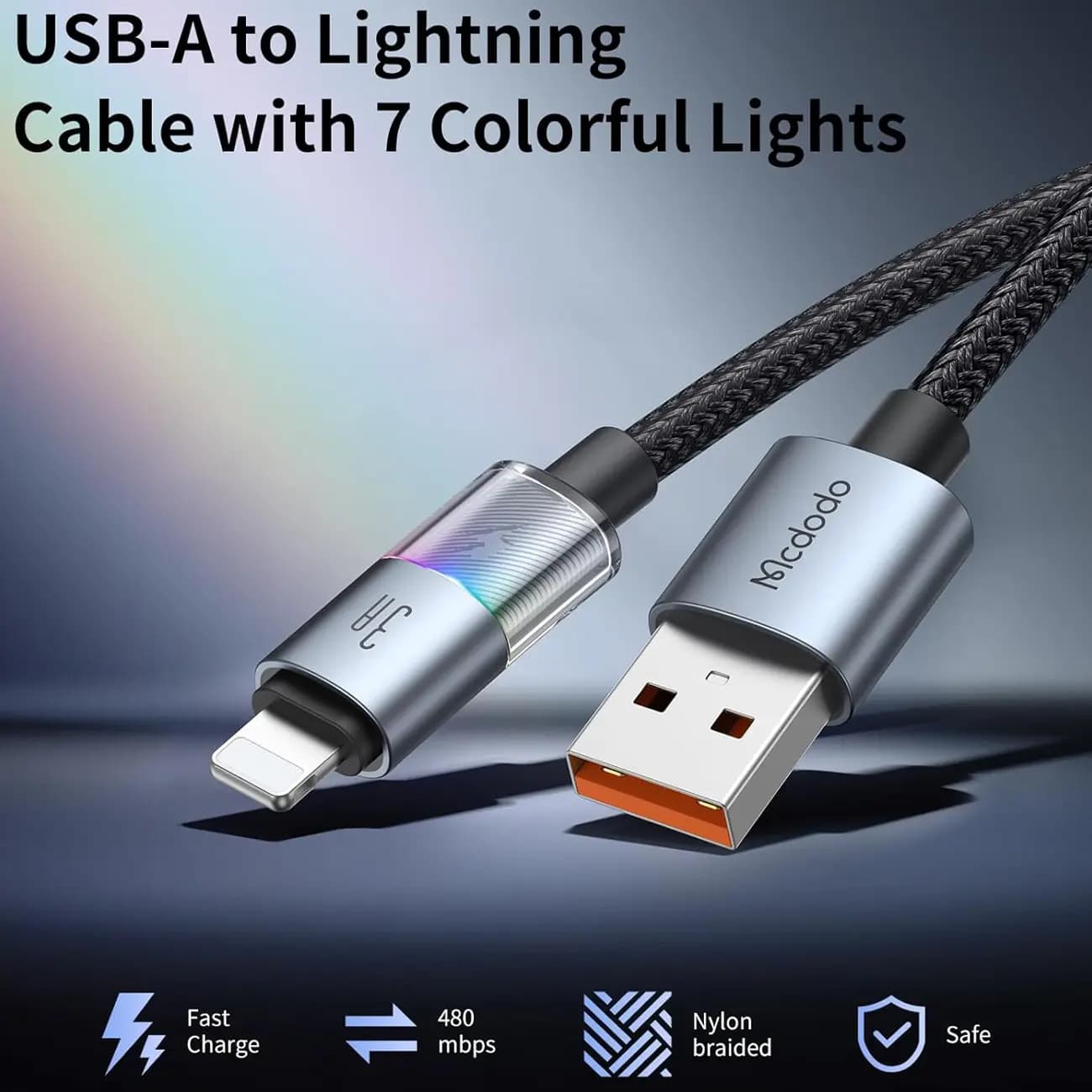 کابل فستشارژ USB به لایتنینگ مکدودو 3 آمپر مدل CA-8170 — تصویر ۶