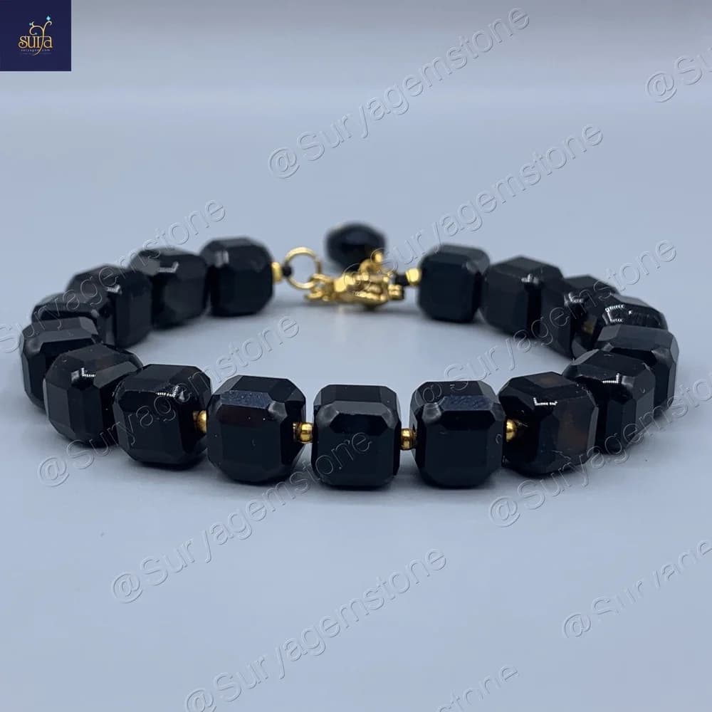 دستبند زنانه سنگی ، سنگ عقيق سیاه اصل و طبیعی Ketu Regular — تصویر ۴