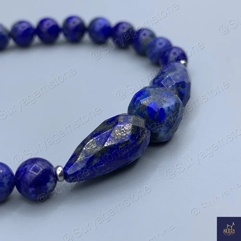 دستبند سنگ لاجورد اصل و معدنی ، سنگی زنانه Goru Lapis — تصویر ۸