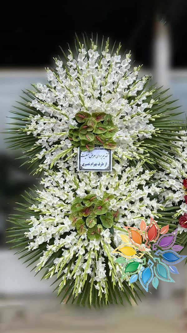 تاج گل ترحیم دو طبقه آنتوریوم – کد 2024 — تصویر ۳