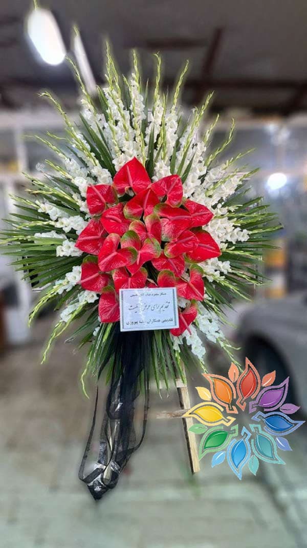 تاج گل یک طبقه تسلیت | کد 2037 — تصویر ۳