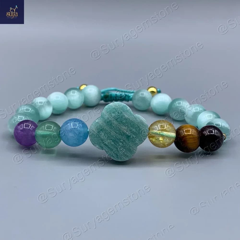 دستبند هفت چاکرا زنانه ، سنگ اصل و معدنی Buda Chakra — تصویر ۲