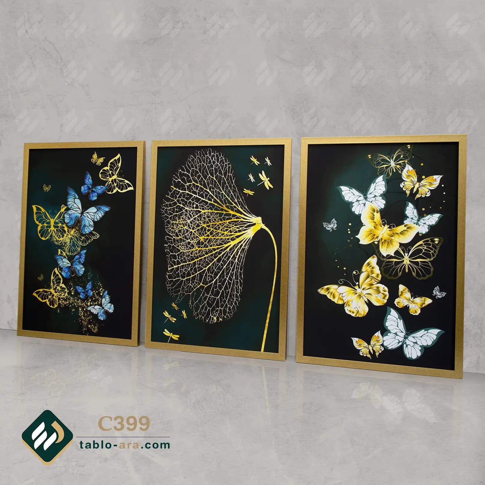 مجموعه تابلو دکوراتیو سه عددی کد 399 — تصویر ۵