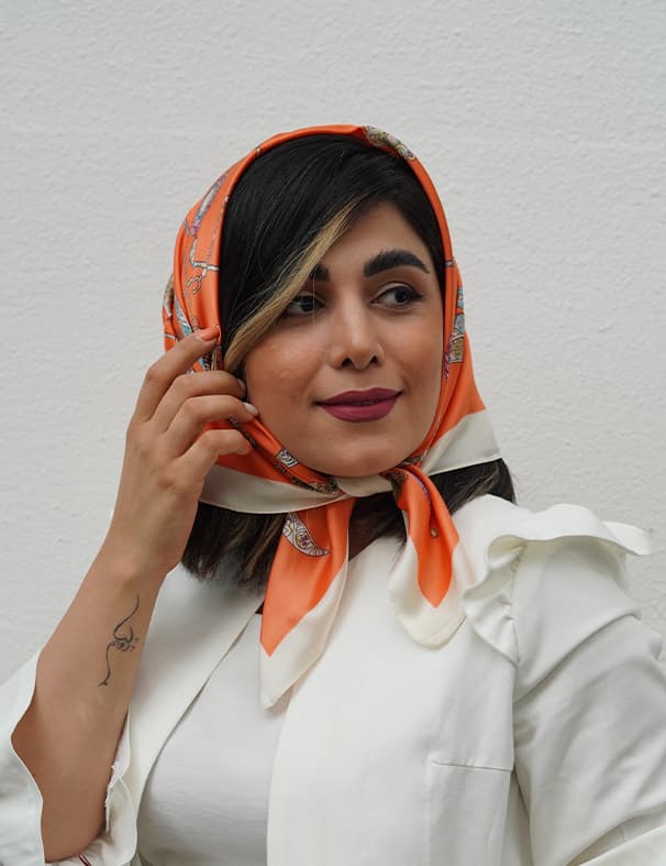 مینی اسکارف نارنجی ماهرو — تصویر ۸