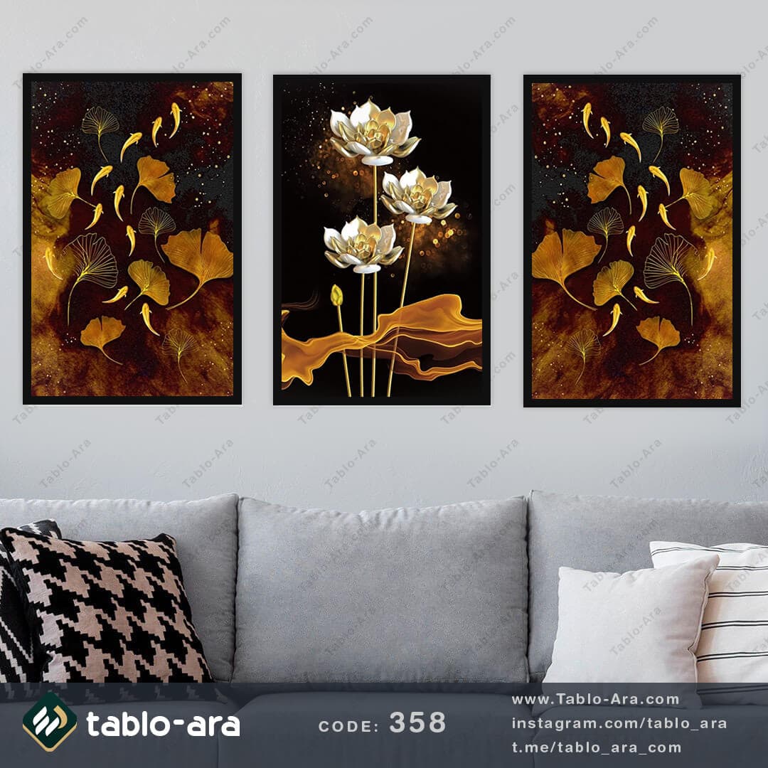 مجموعه تابلو دکوراتیو سه عددی کد 358 — تصویر ۵