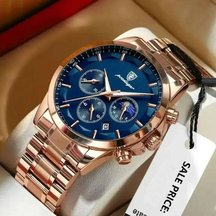 ساعت مچی عقربه ای مردانه پوداگار poedagar سه موتوره فعال مدل MR928G