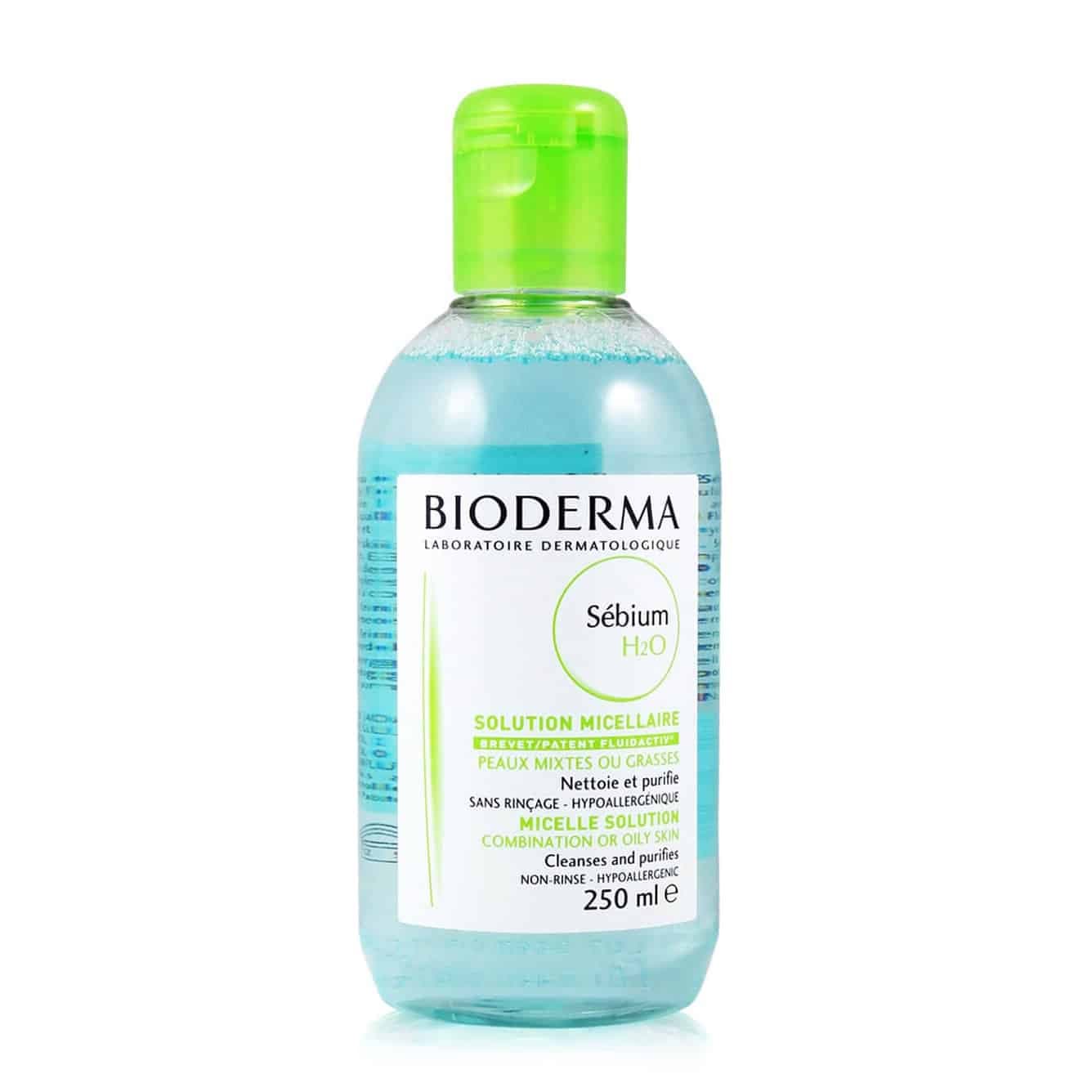 محلول پاک کننده آرایش بایودرما مدل Sebium H2O 250ml حجم 250 میلی لیتر