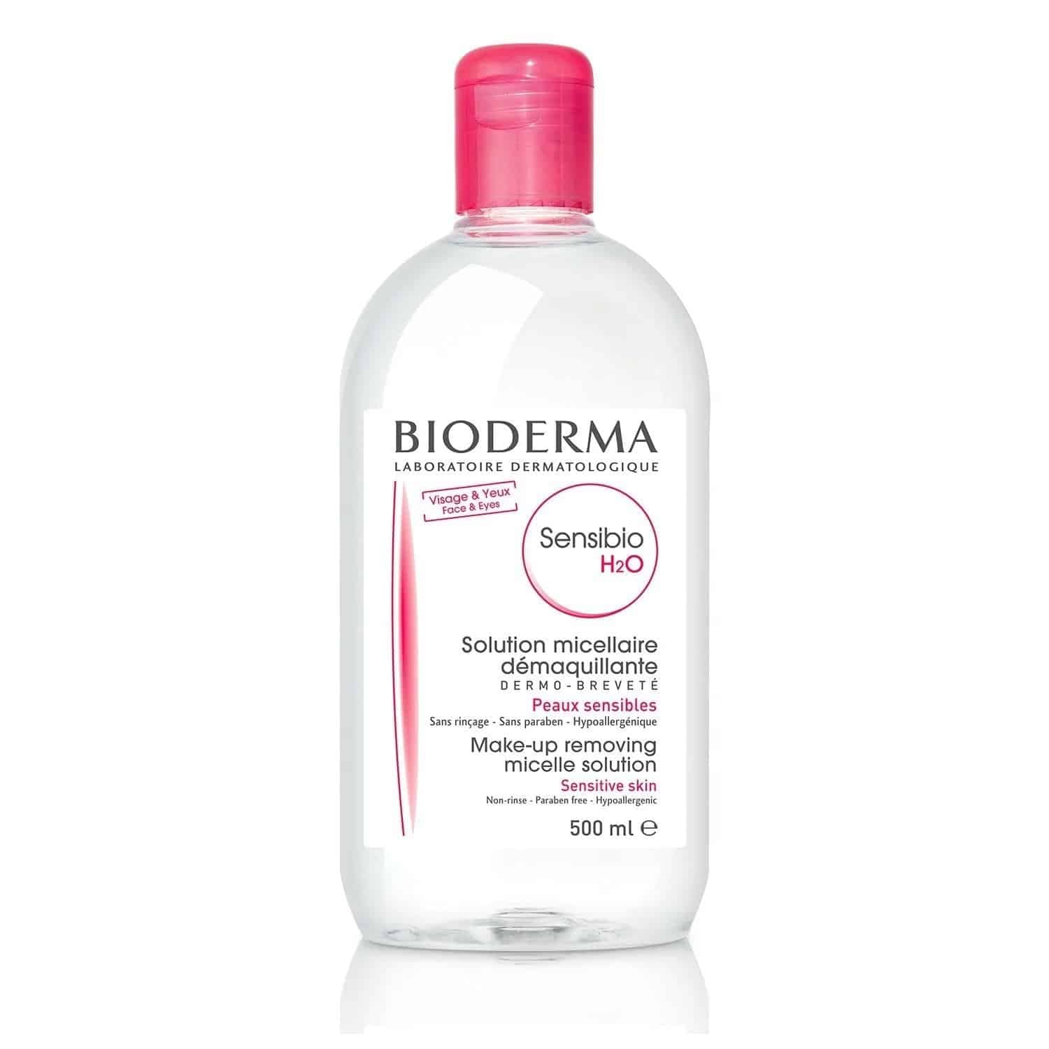 محلول پاک کننده آرایش بایودرما مدل Sensibio H2O 500ml حجم 500 میلی لیتر