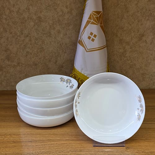 سوپ خوری شقایق طوسی مجموعه 6 عددی برند گلدن اپال