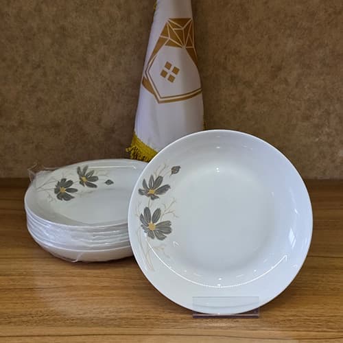 بشقاب گود شقایق طوسی مجموعه 6 عددی برند گلدن اپال