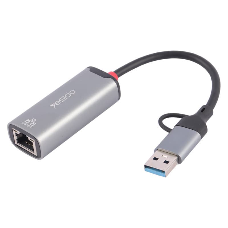 تبدیل YESIDO HB26 LAN TO USB3.0/Type-C