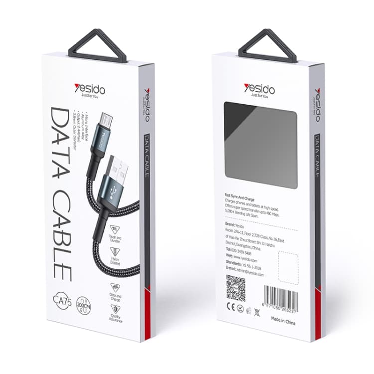 کابل USB به MicroUSB یسیدو YESIDO CA75 طول 2 متر — تصویر ۷