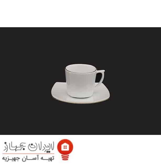 فنجان نعلبکی چینی طوس مدل لب طلا — تصویر ۵
