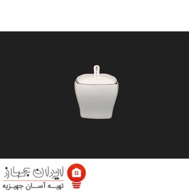 قندان چینی طوس مدل لب طلا — تصویر ۳
